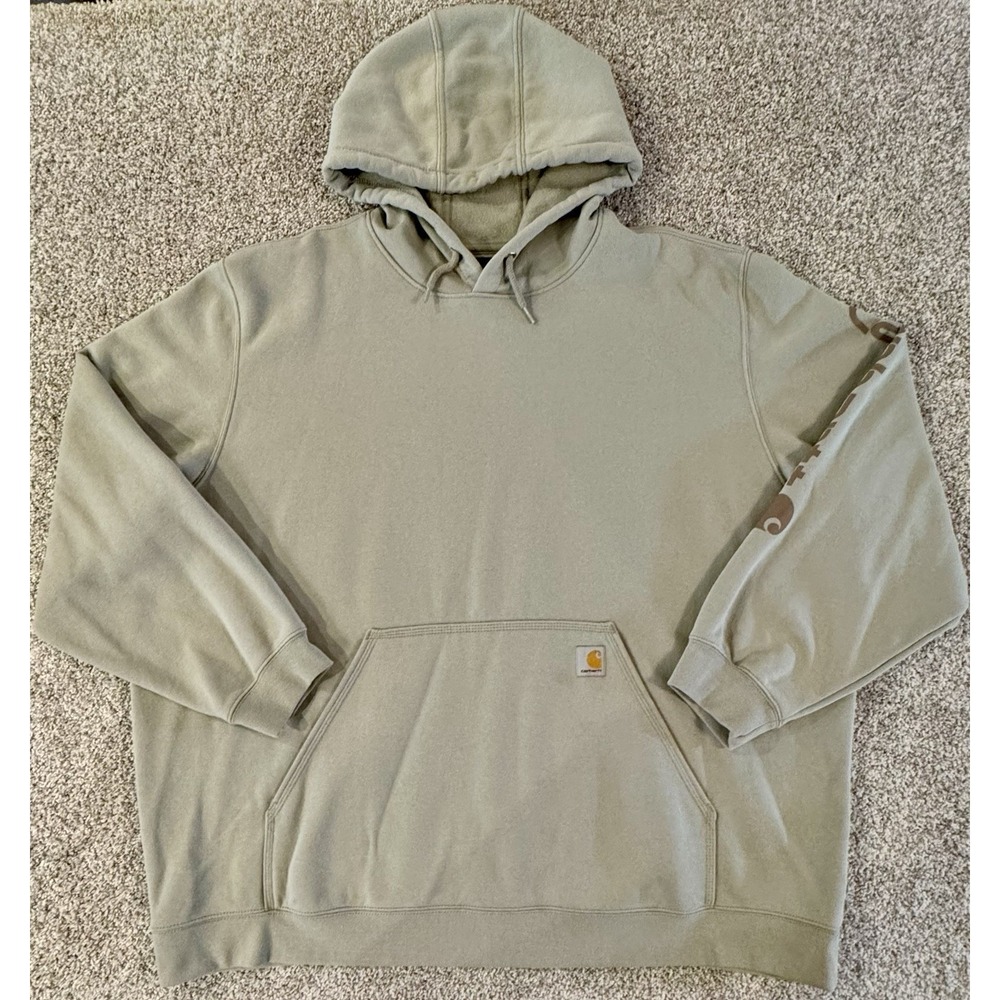 Carhartt Hoodie Mens 4XL Sage Green Loose Fit Logo TS0288-M Discontinued
